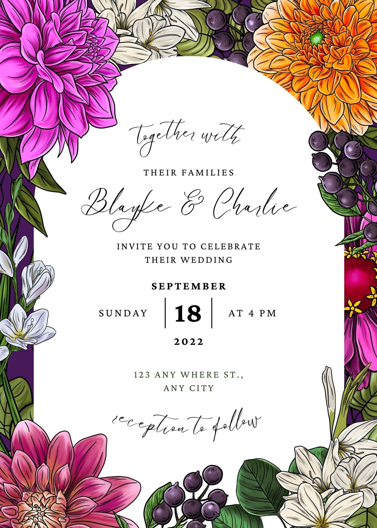 Colorful Floral Illustration Wedding Invitation.jpg