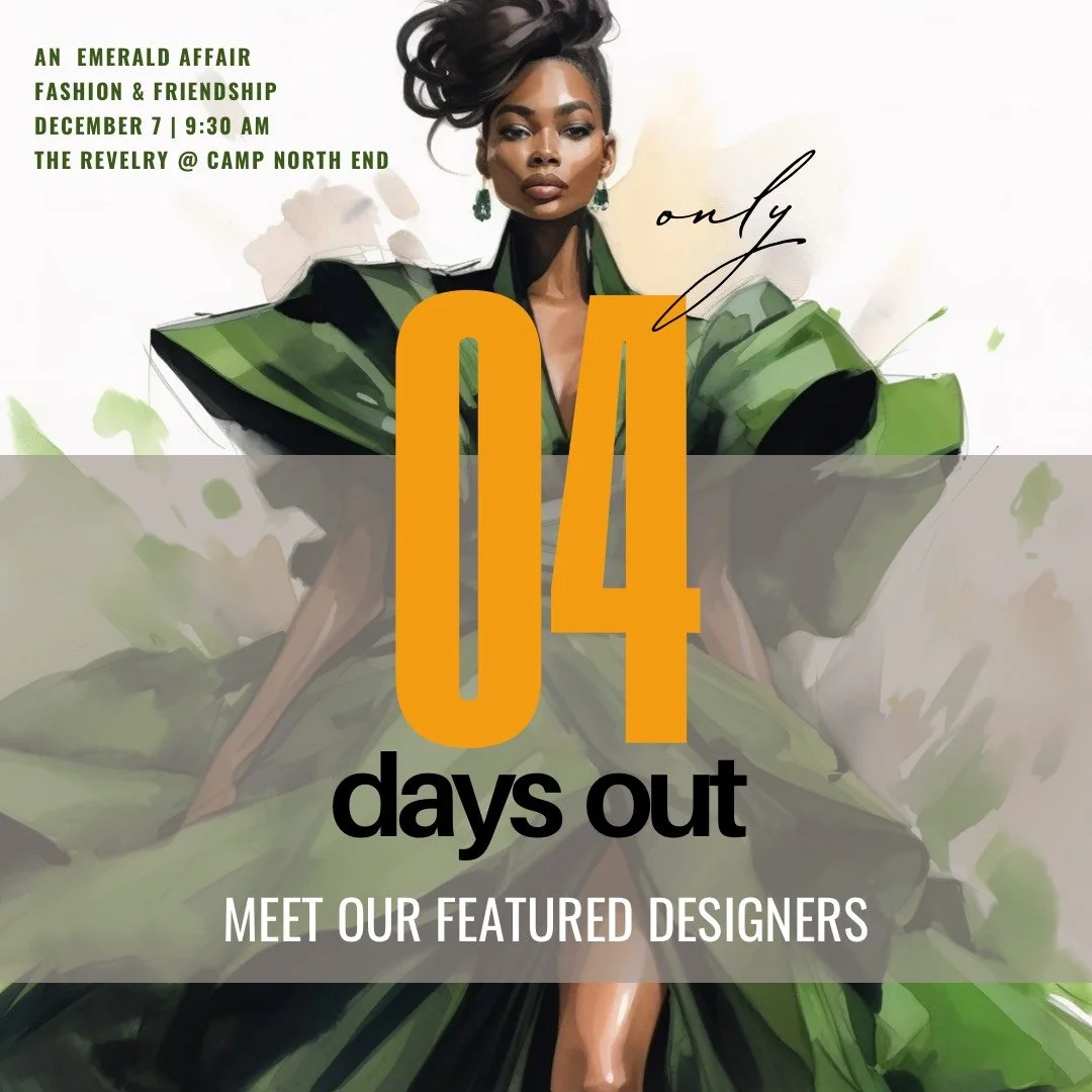 ✨We are thrilled to feature not one, not two, but three fabulous designers as part of An Emerald Affair: Friendship and Fashion this Saturday!🎉 

-Cedric Brown, a talented fashion designer and visual artist from Atlanta, draws inspiration from his p