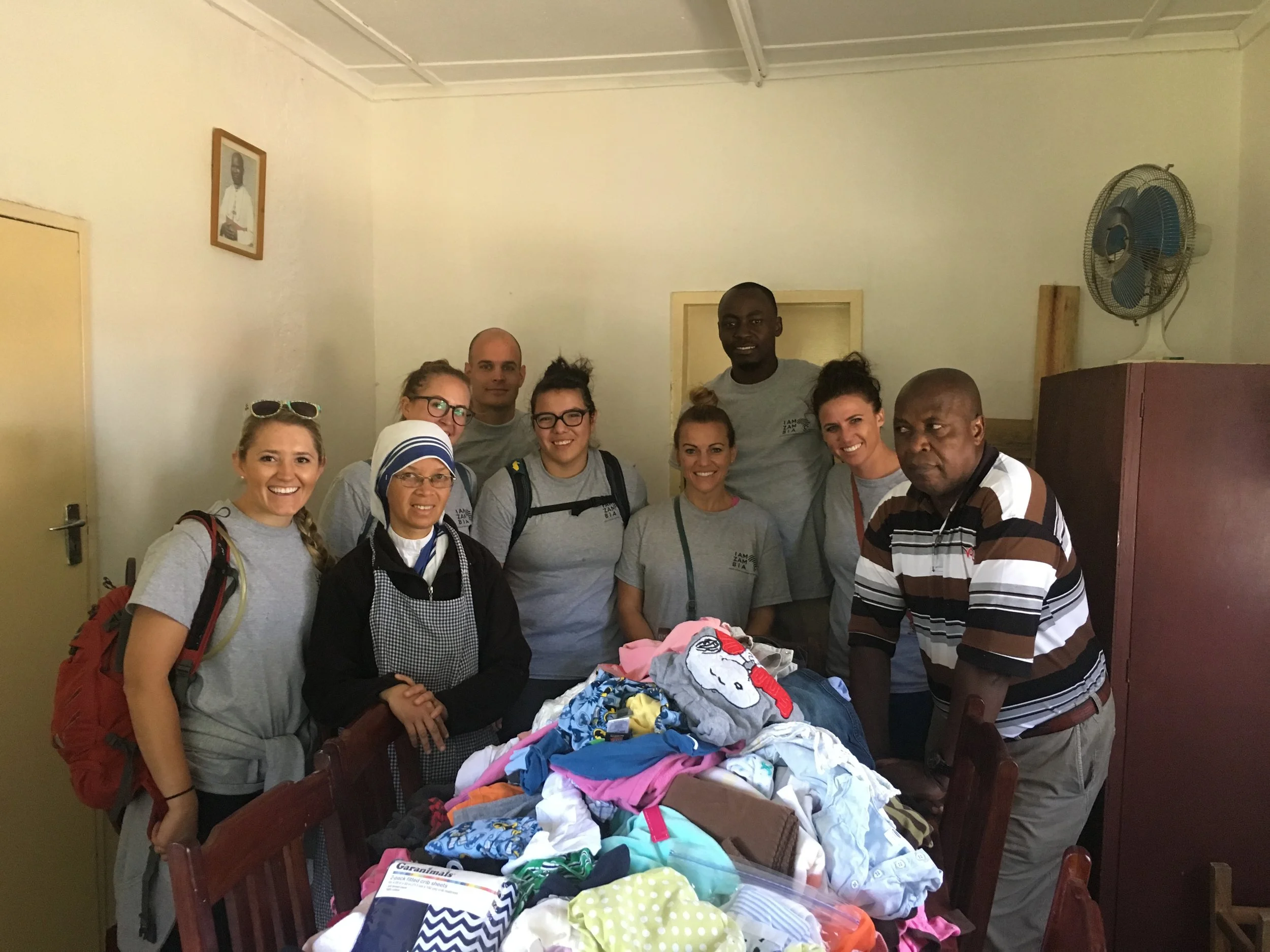  Dropping off donations at a Zambian charity for kids.&nbsp; 