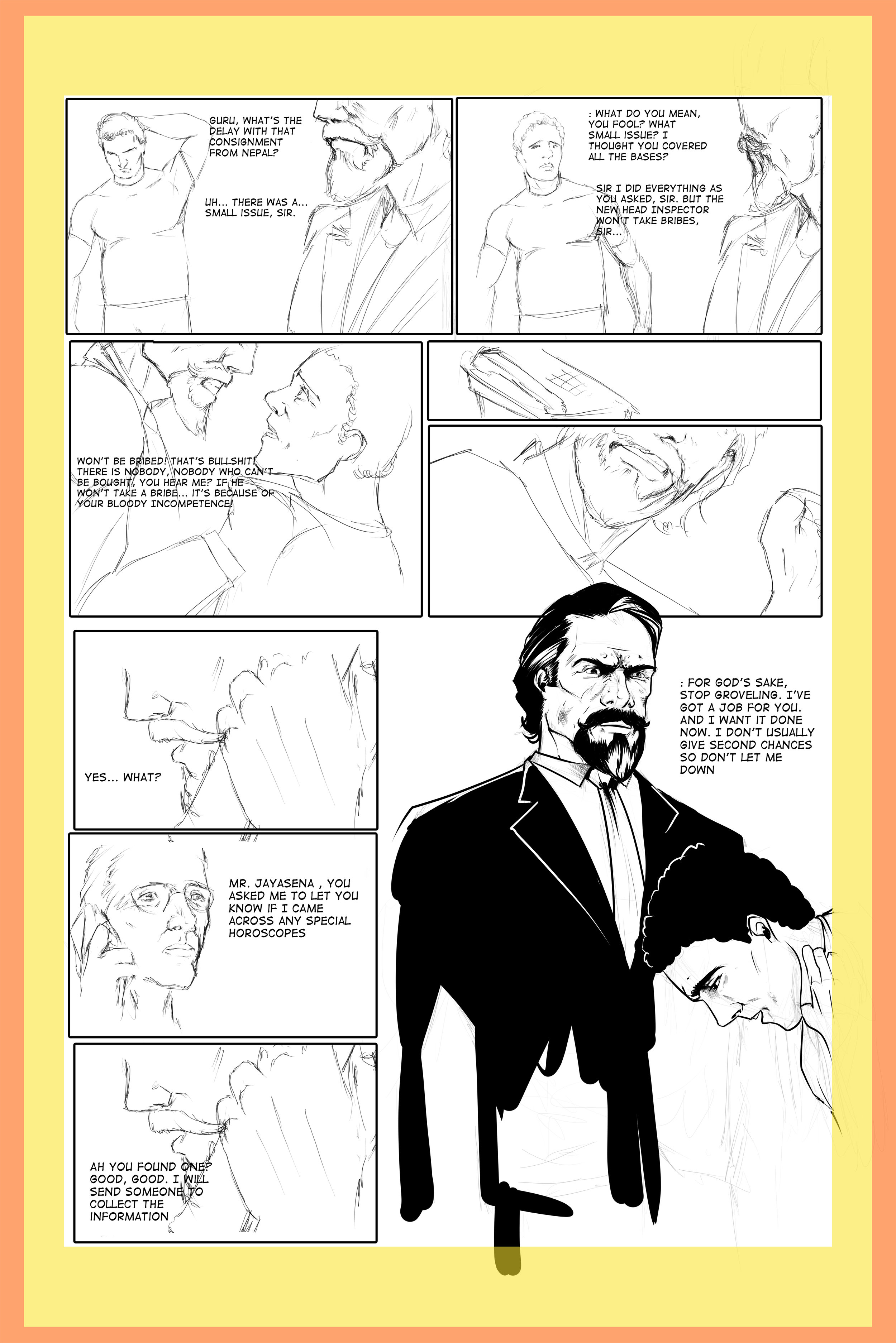 Work In Progress sketches from Extra Ordinary