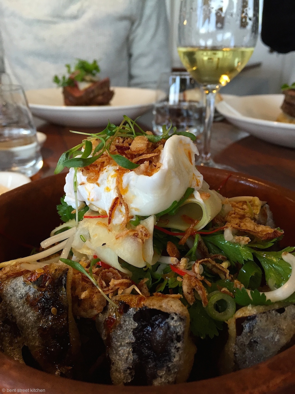 Candied eggplant with green papaya at D'Arry's Verandah restaurant