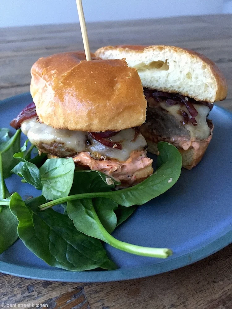 Korean Style Burger with Kimchee Mayo by Bent Street Kitchen