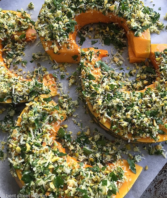 Roasted Pumpkin with Parmesan and Pistachio Crust by Bent Street Kitchen
