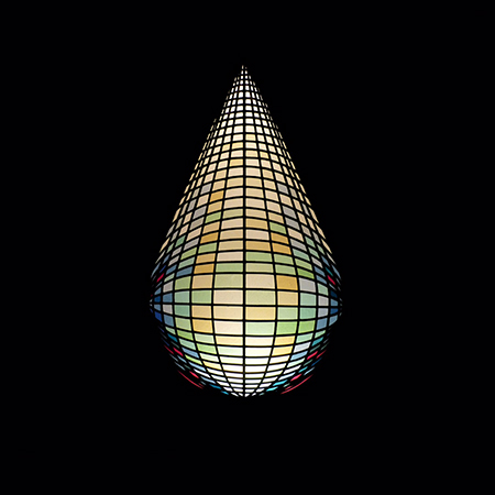 Laura ten Zeldam, The Tear , glas in lood raam, 65x110 cm, 2013