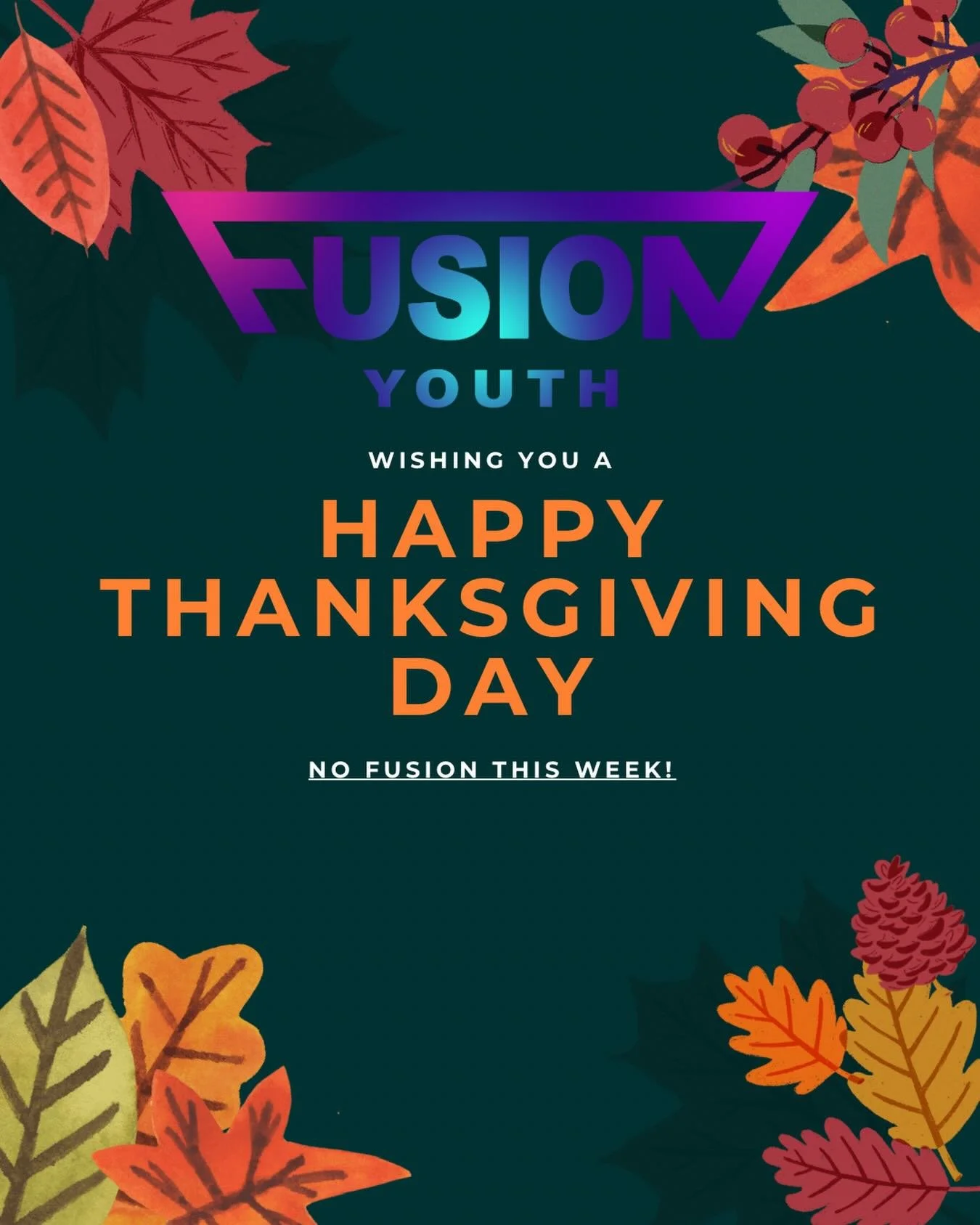 No Fusion this coming Wednesday. Wishing you all a happy Thanksgiving! See you all again on December 3rd as we near the end of our series!