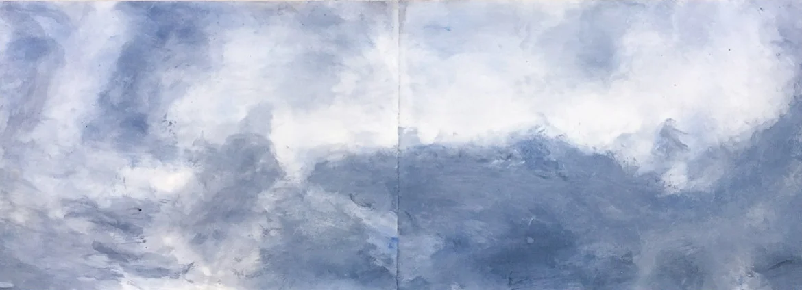 Remember the Tao II 2016 acrylic on paper 22 x 66 inches