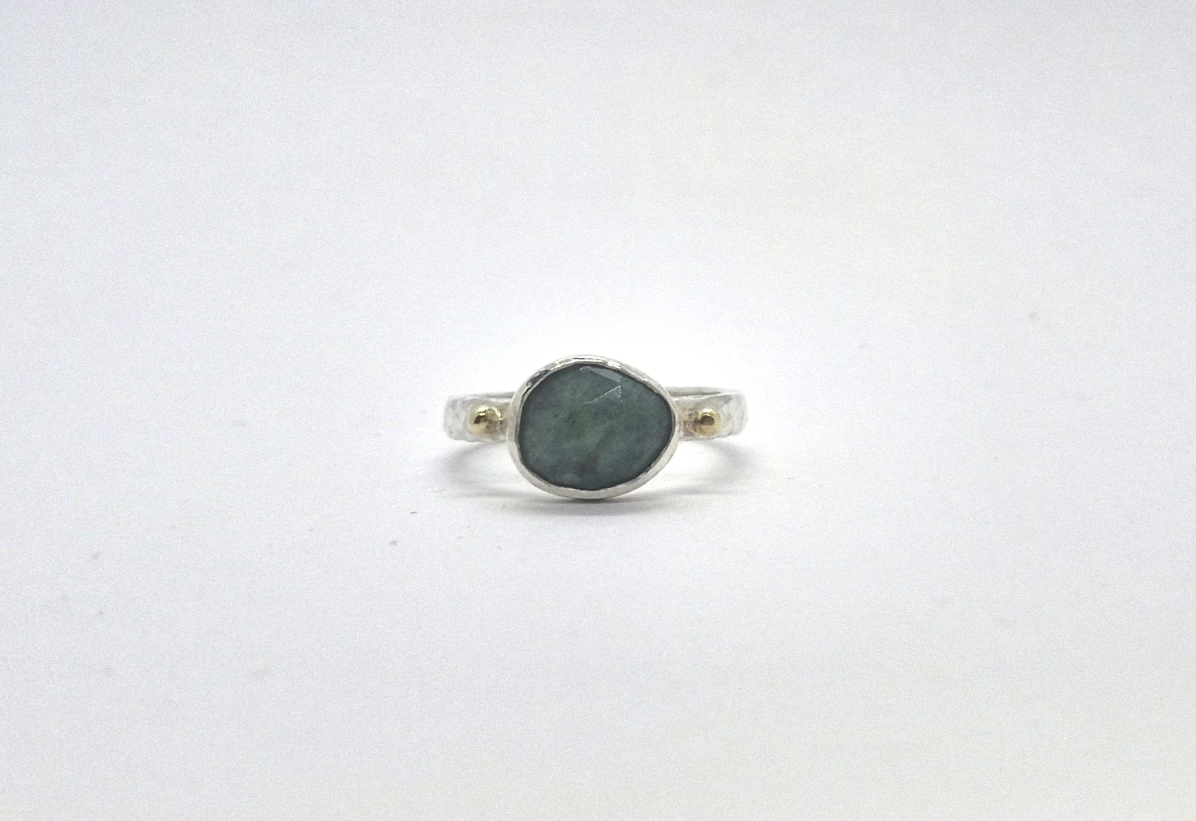 Rings Emerald Seascape in Silver with 18ct Gold Beads  (3).jpg