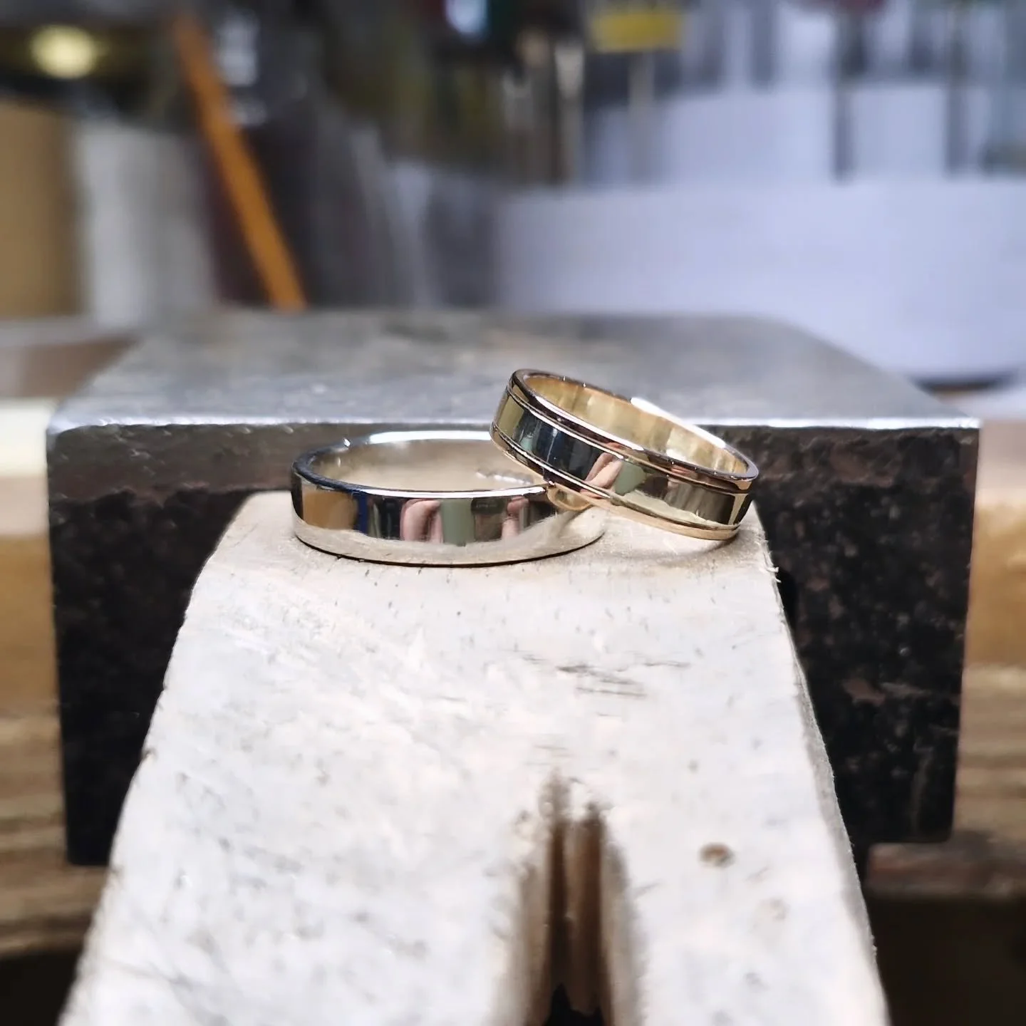 WEDDING
Sharing this lovely duo for H&amp;E. 
A shiny platinum band and a refresh and resize of a treasured ring. 

Are you getting married next year?
Whether you are looking for something traditional or a bit different I can help.