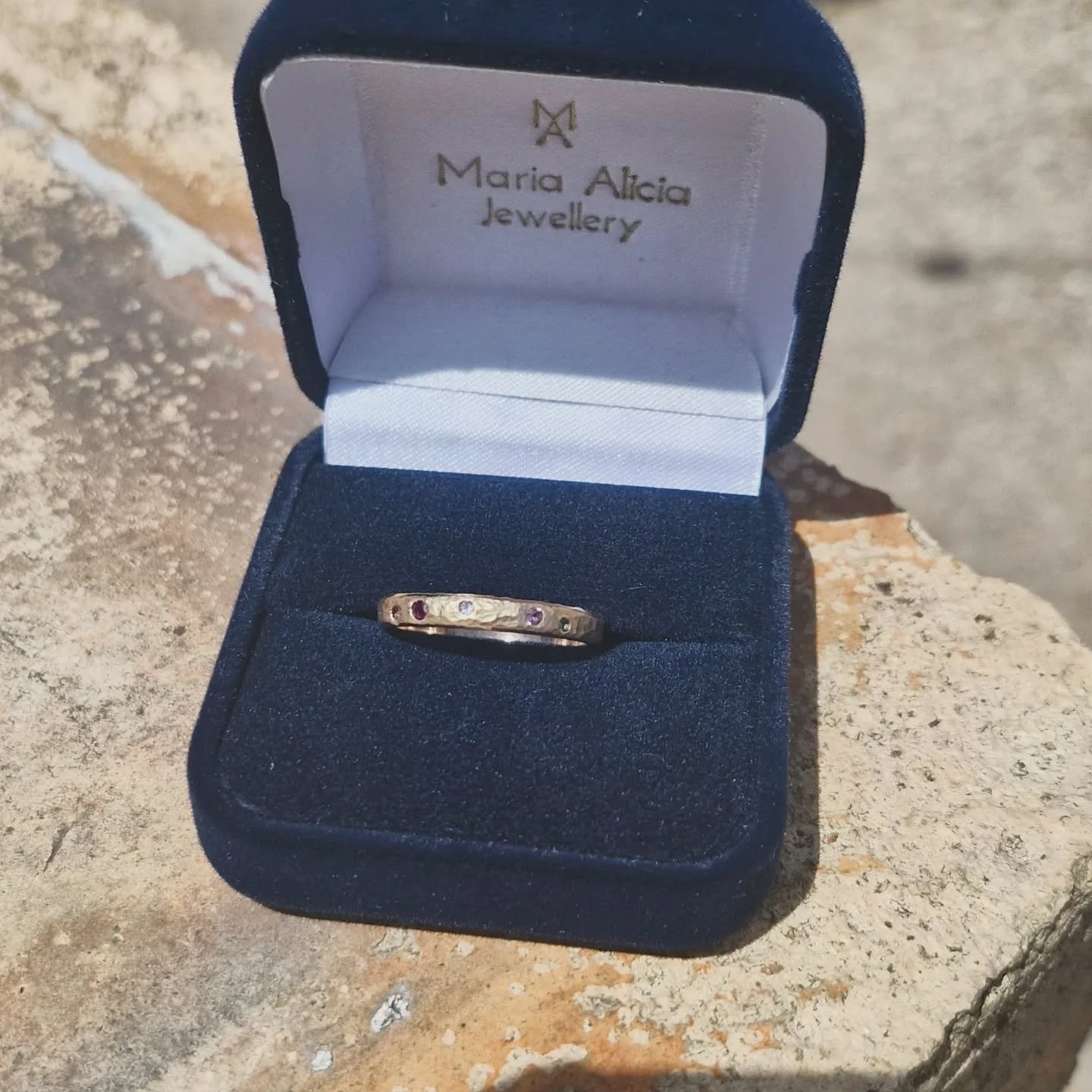 BESPOKE
A gorgeous and very special remodel for the lovely and so patient J. 
It's an honour to create these sentimental pieces that hold memories of dear loved ones.
Remodelled own gold, assayed 9ct, with birthday inspired stones of ruby, tanzanite 