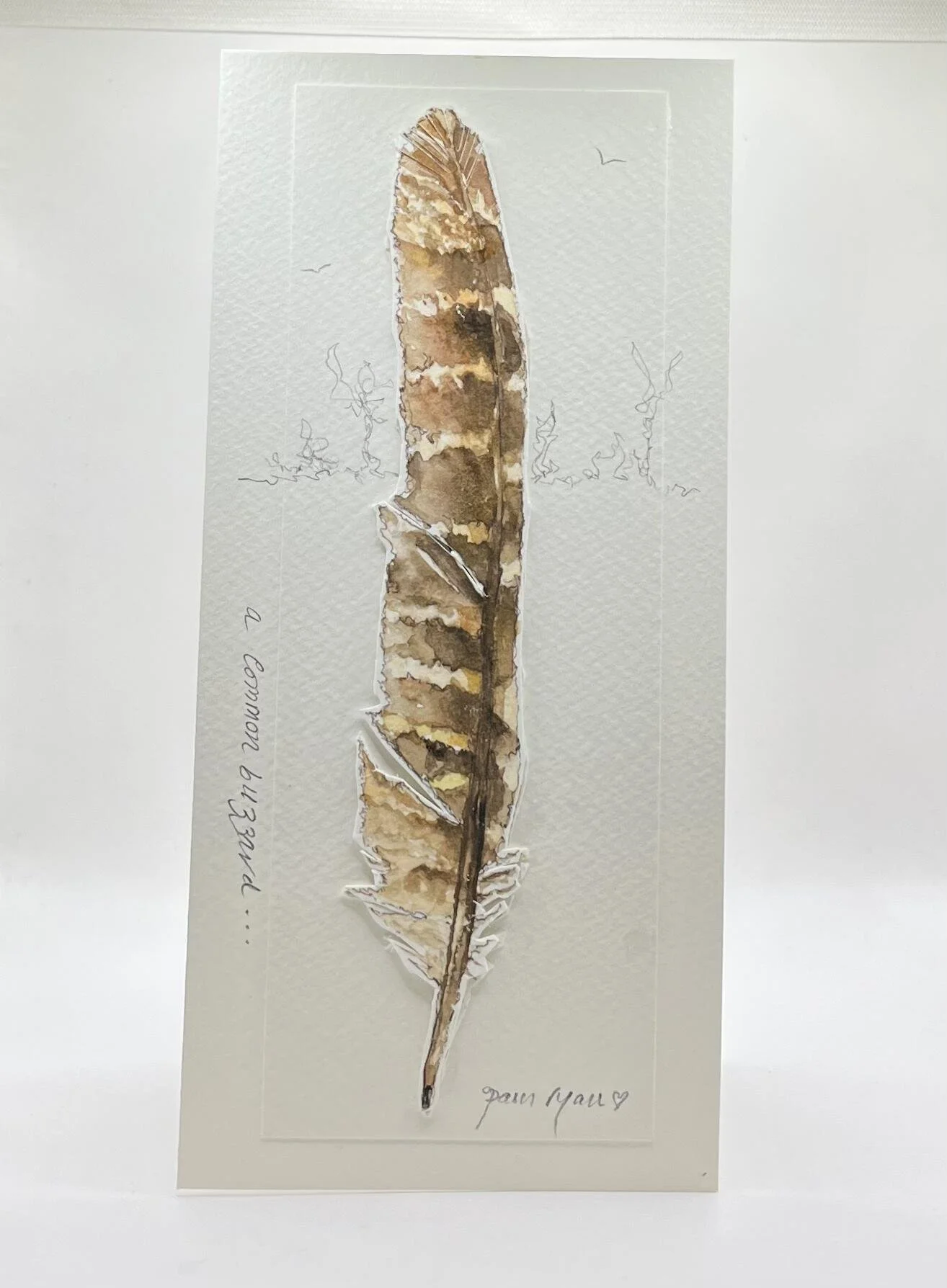 Watercolour Feather Greeting Card