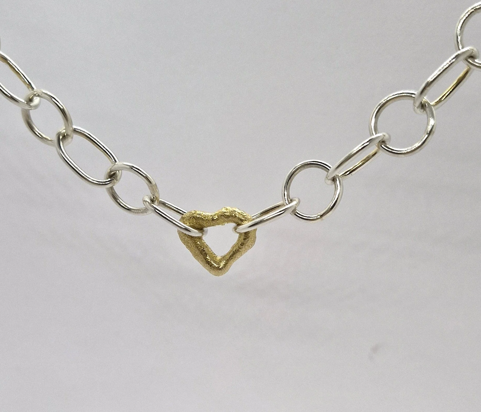 Necklaces Neck Piece Molten Heart Heirloom 18ct and Silver (5).jpg