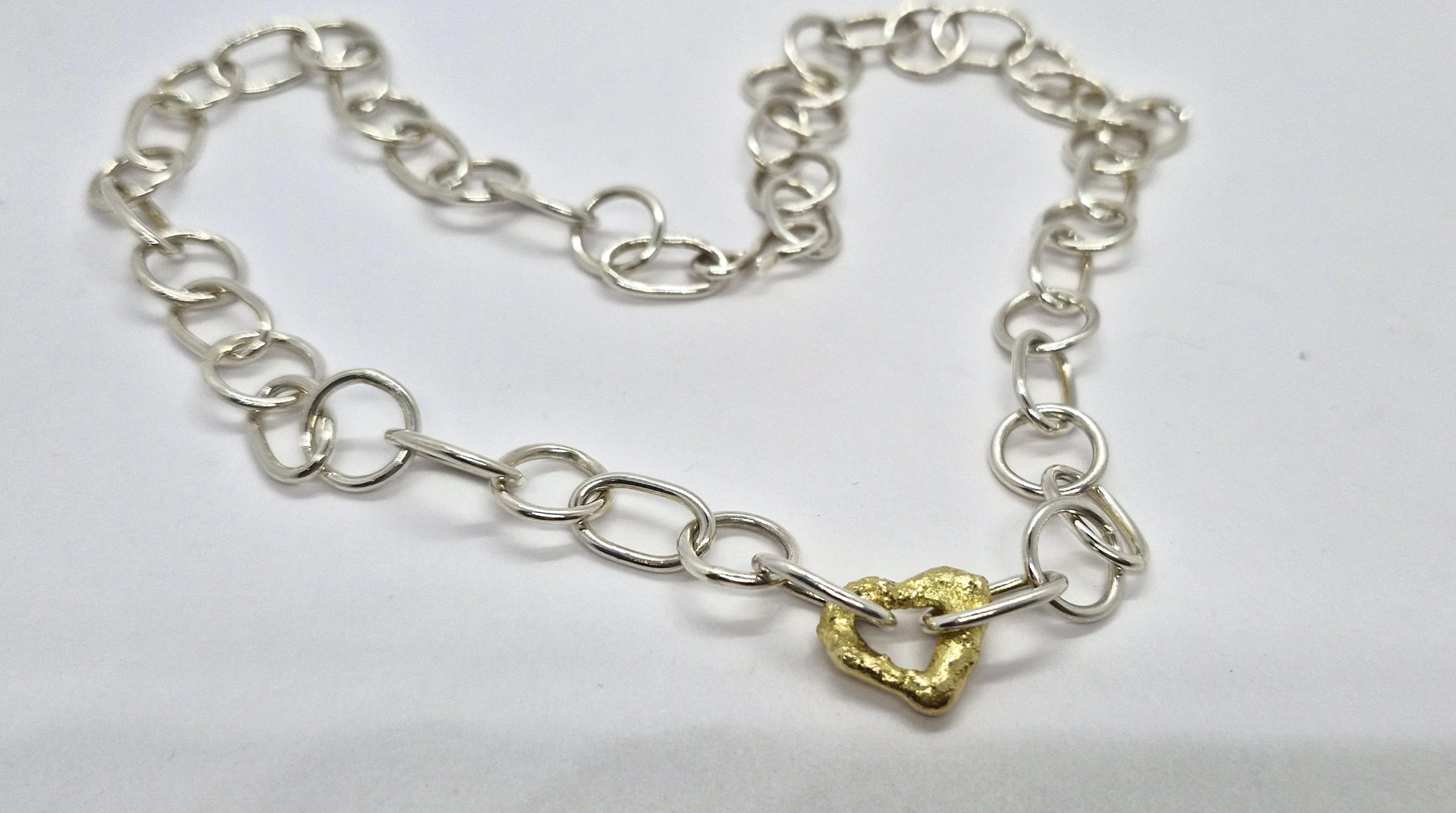 Necklaces Neck Piece Molten Heart Heirloom 18ct and Silver (8).jpg