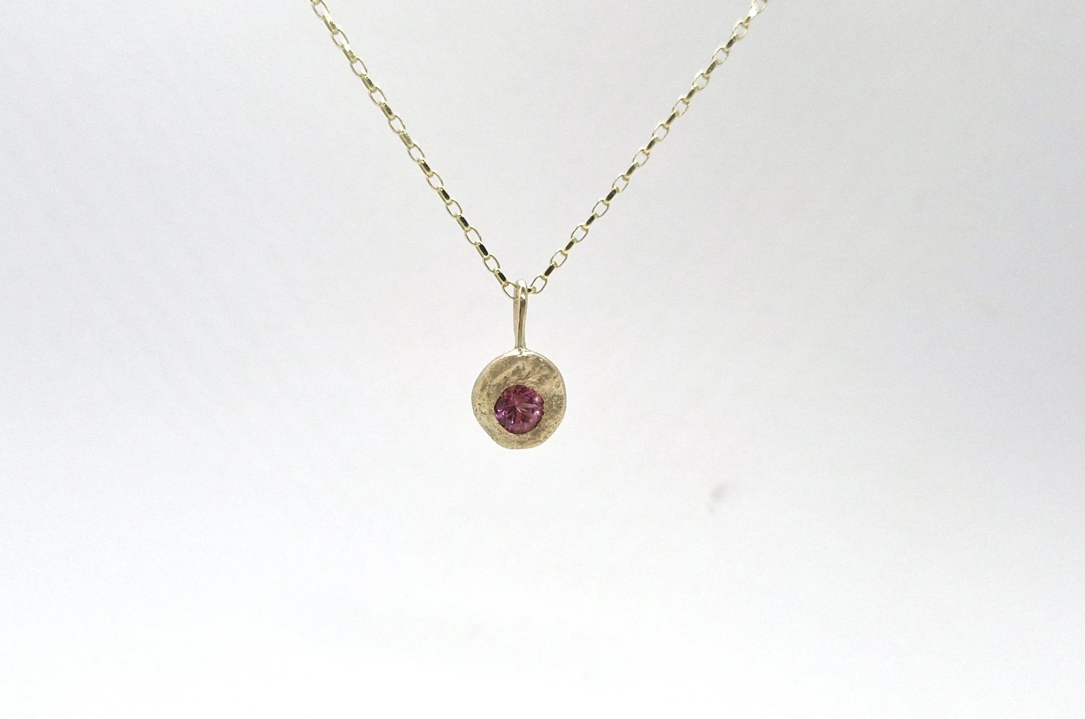 Necklaces Pendants Treasure Nugget Pendant with Pink Tourmaline 9ct (4).jpg