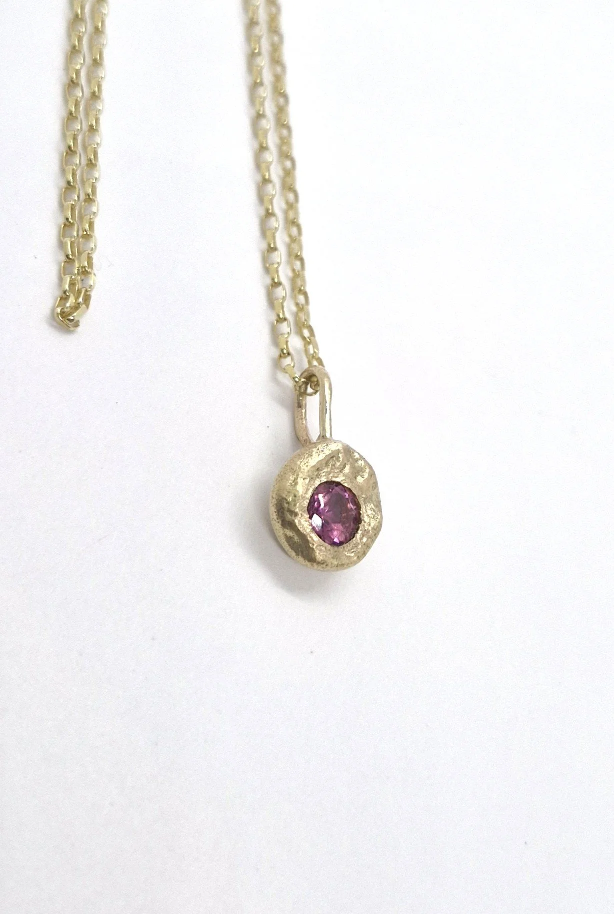 Treasure Nugget Pendant with Pink Tourmaline