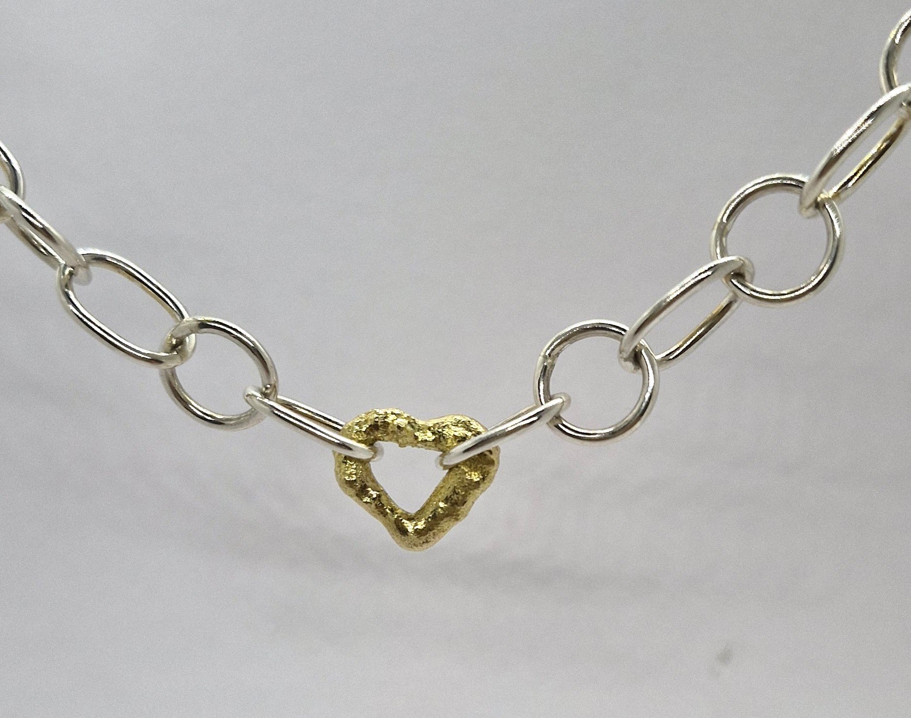 Necklaces Neck Piece Molten Heart Heirloom 18ct and Silver (6).jpg