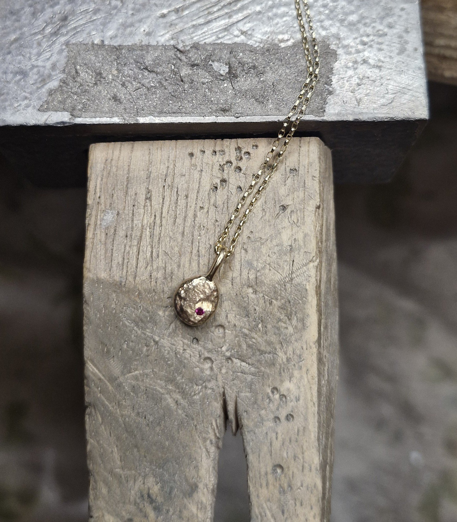 Molten Nugget Dot Pendant with Ruby (3).jpg