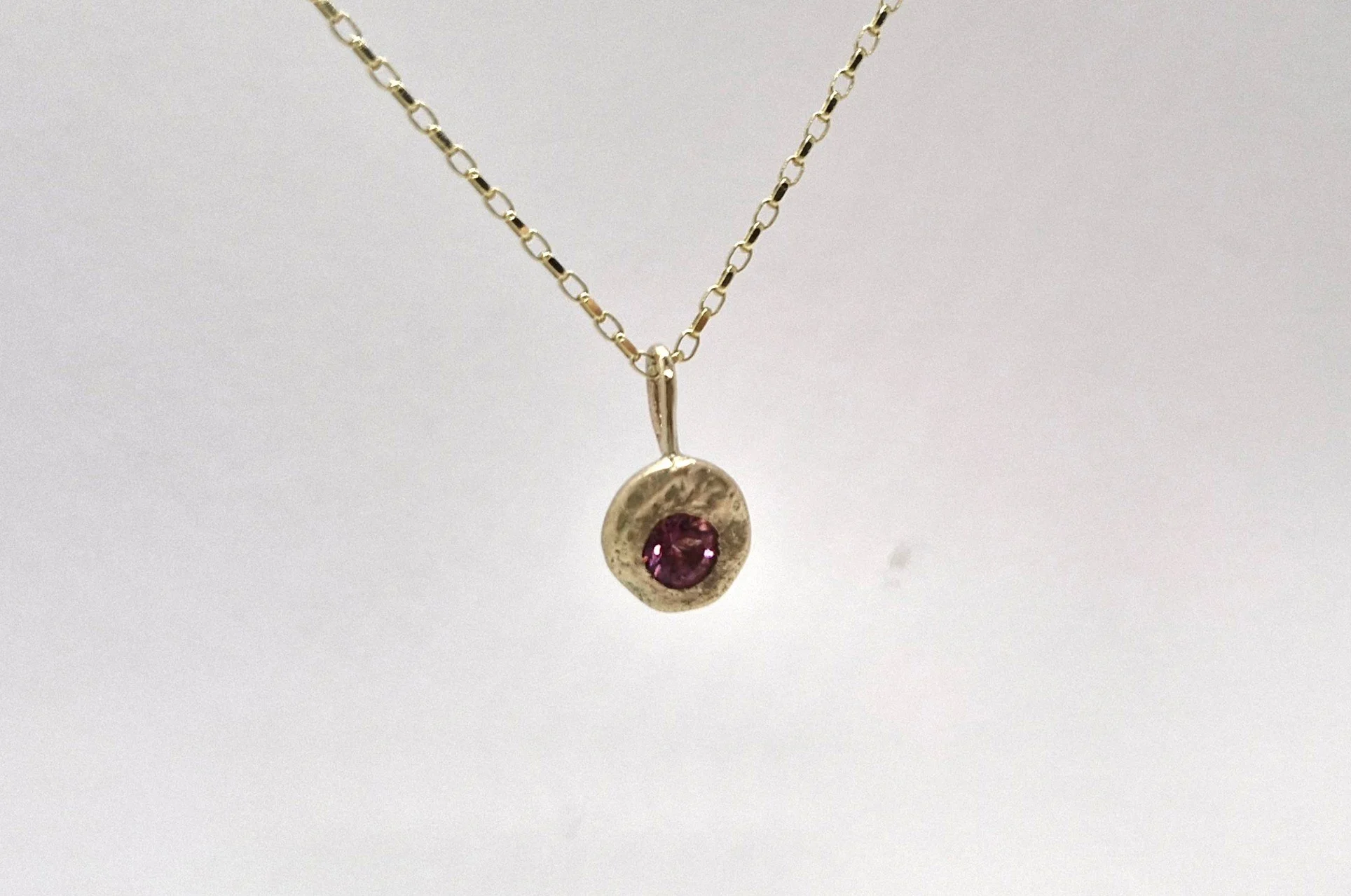 Necklaces Pendants Treasure Nugget Pendant with Pink Tourmaline 9ct (7).jpg