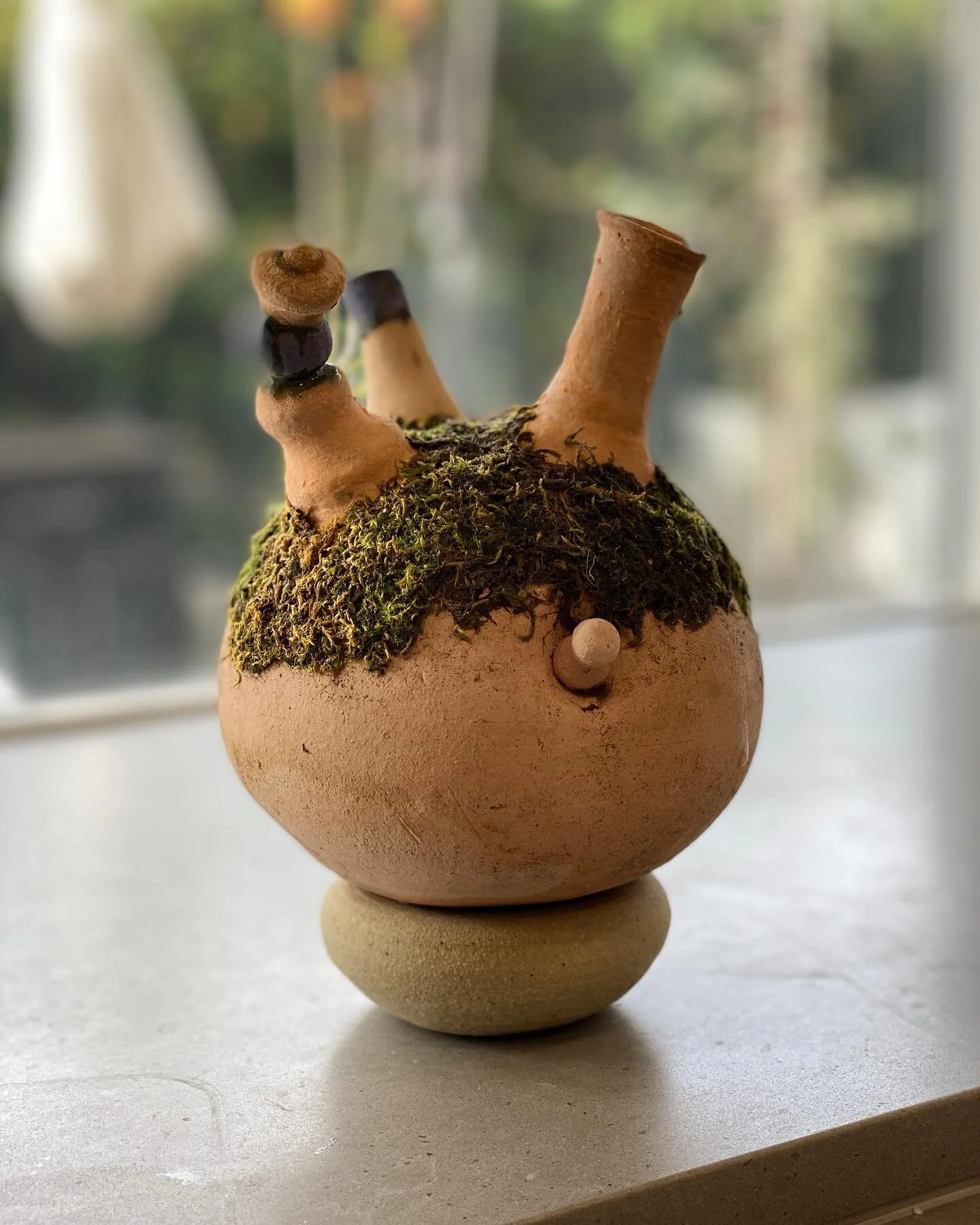 After few hours hair transplant and intense care, this guy is revived. I am not sure he should complain about his new haircut at this moment. Btw, if you like it, he is ready for sale in two weeks. DM for the price.

#planthair #sculpture #moss #moss