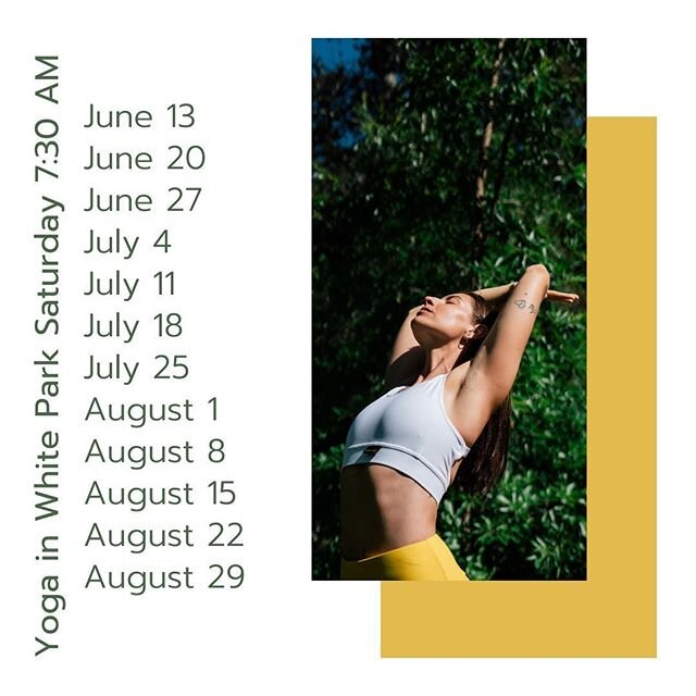 Join Be One for Yoga in the Park! We will be in White Park, (almost all) Saturdays this Summer, from 7:30-8:30 AM. Starting June 13! Following the city guidelines, we will limit our class at 10 ppl. I cannot stress safety enough. We will have social 