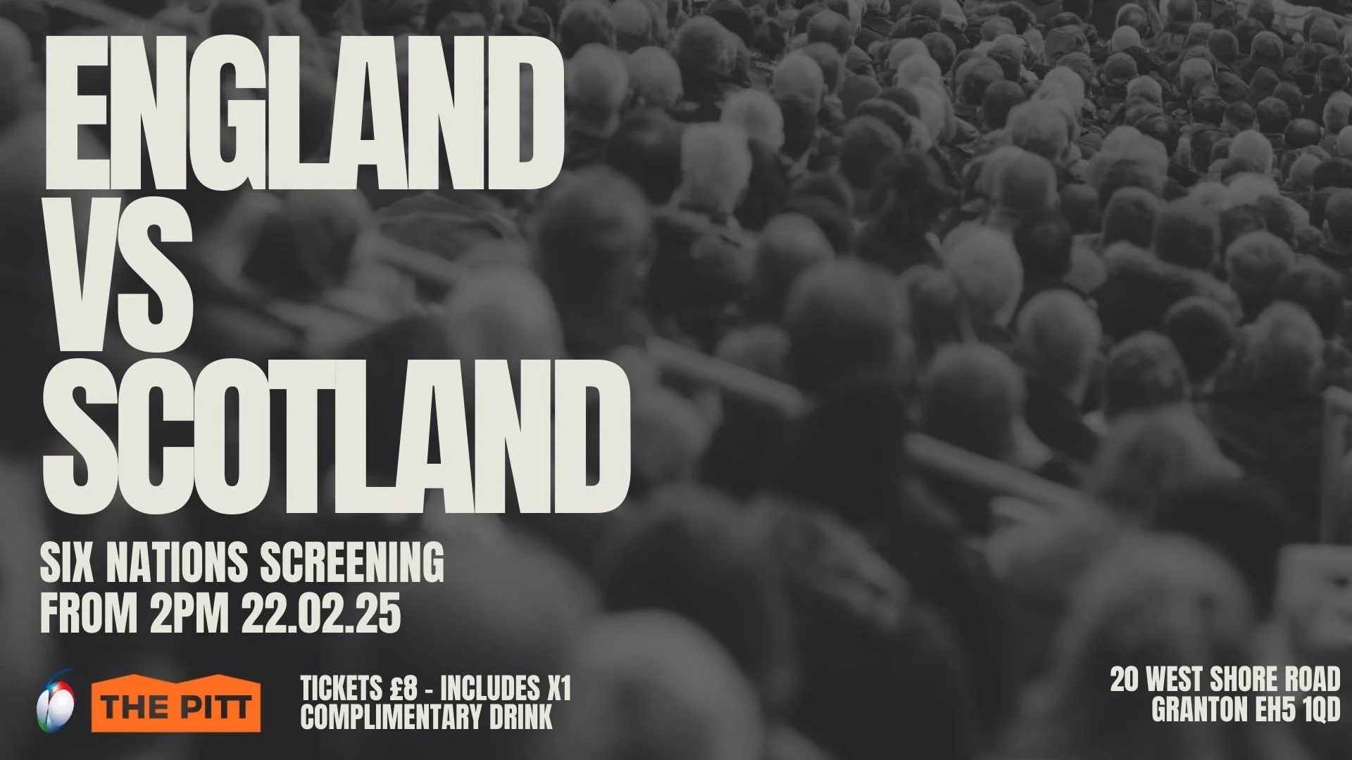 SIX NATIONS AT THE PITT ENGLAND V SCOTLAND — The Pitt