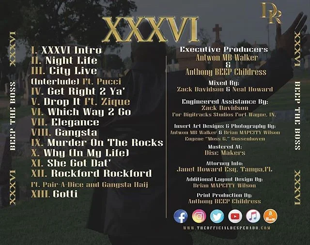 October 2019! #Beeptheboss #Beep #XXXVI #DesperadoRecords #theofficialdesperado #independentmusic #independentrap #rap #hiphop #classicshit #music #art #Pucci #Zique #PDice #Pairadice #GangstaHaij #ZackDavidson #NealHoward #MossG #MapCity #Coffiemawu