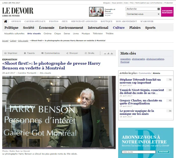 Le Devoir, April 28th 2017