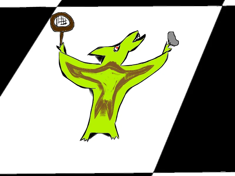 A Pterodactyl roars with delight after winning a point, or a "gloucester", during a game of Storrington in Mendips Quarry