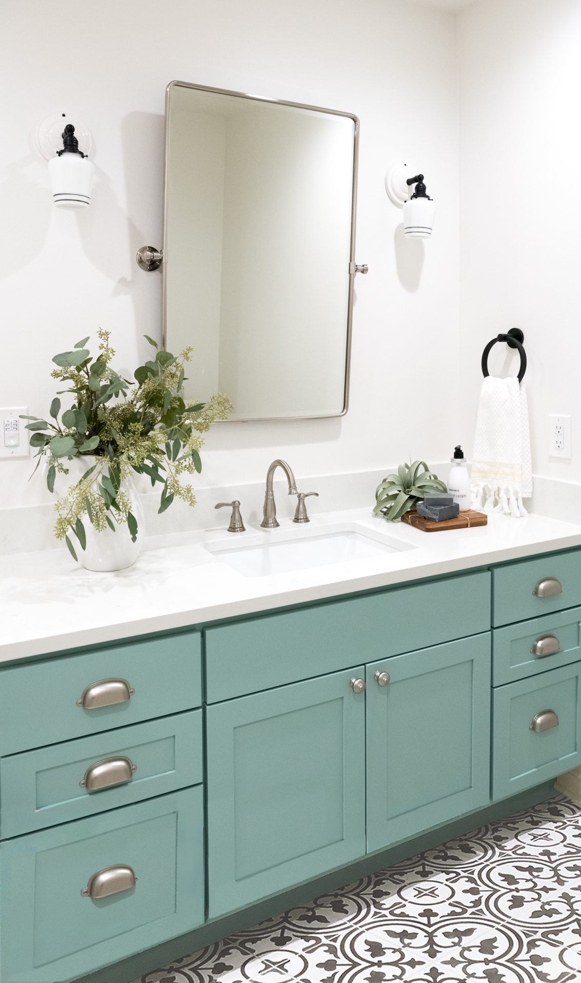 kid bath mint green vanity