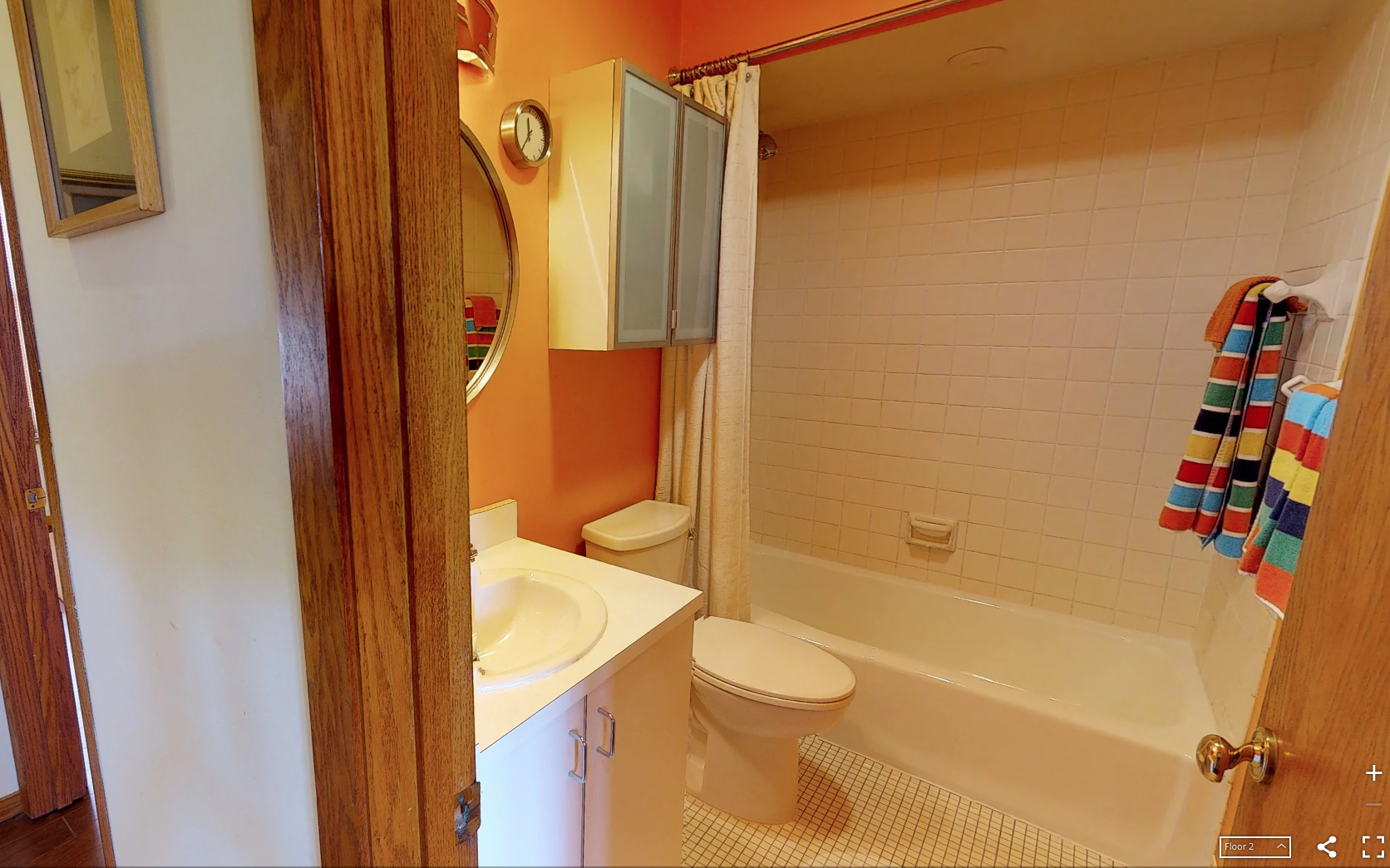 Before orange bathroom remodel