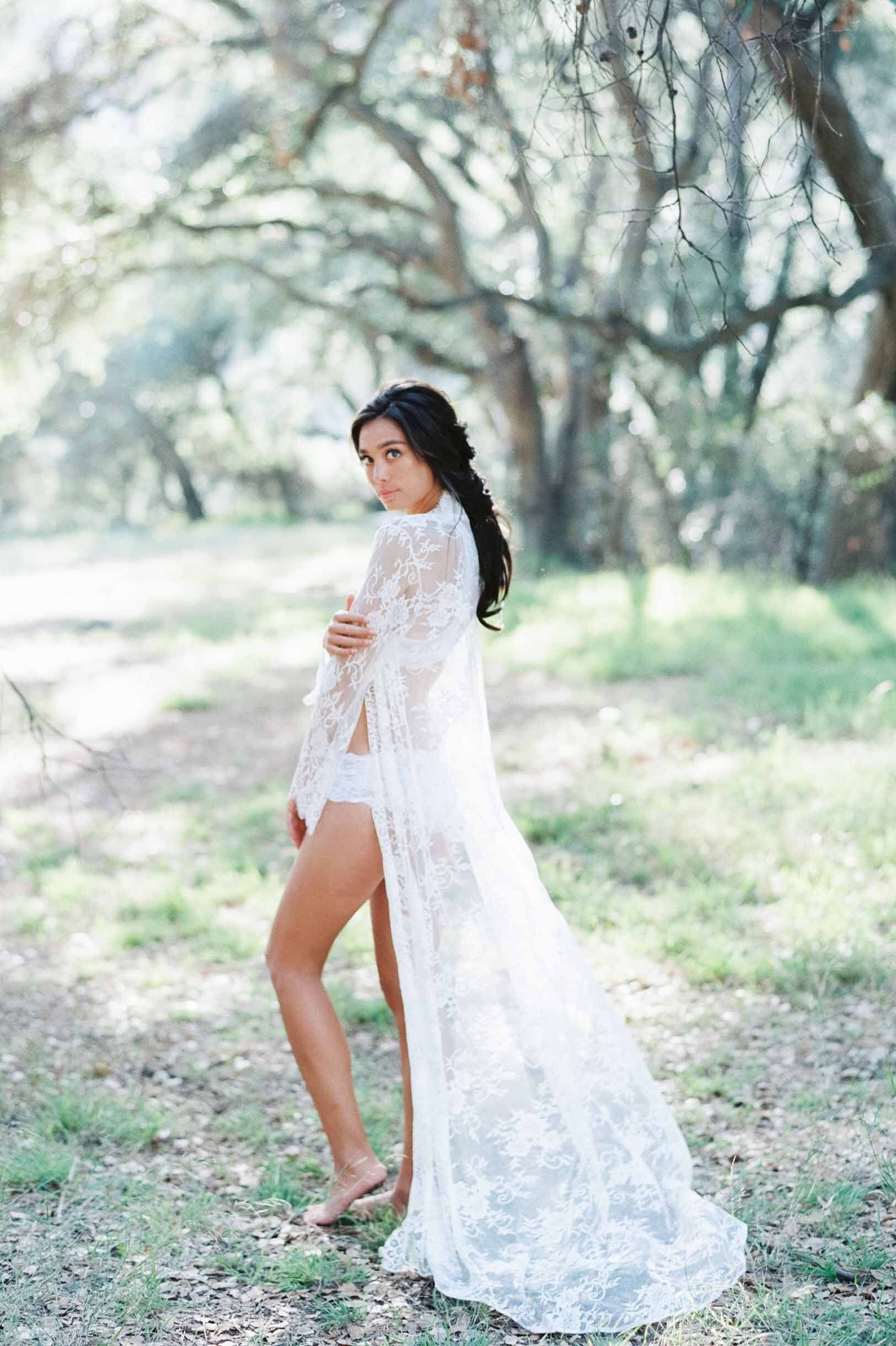 bridal lace dressing gown