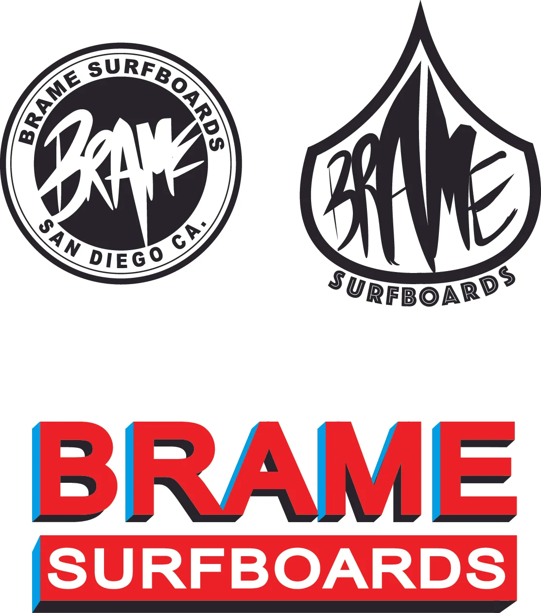 Brame Surfboards Logos and Laminates