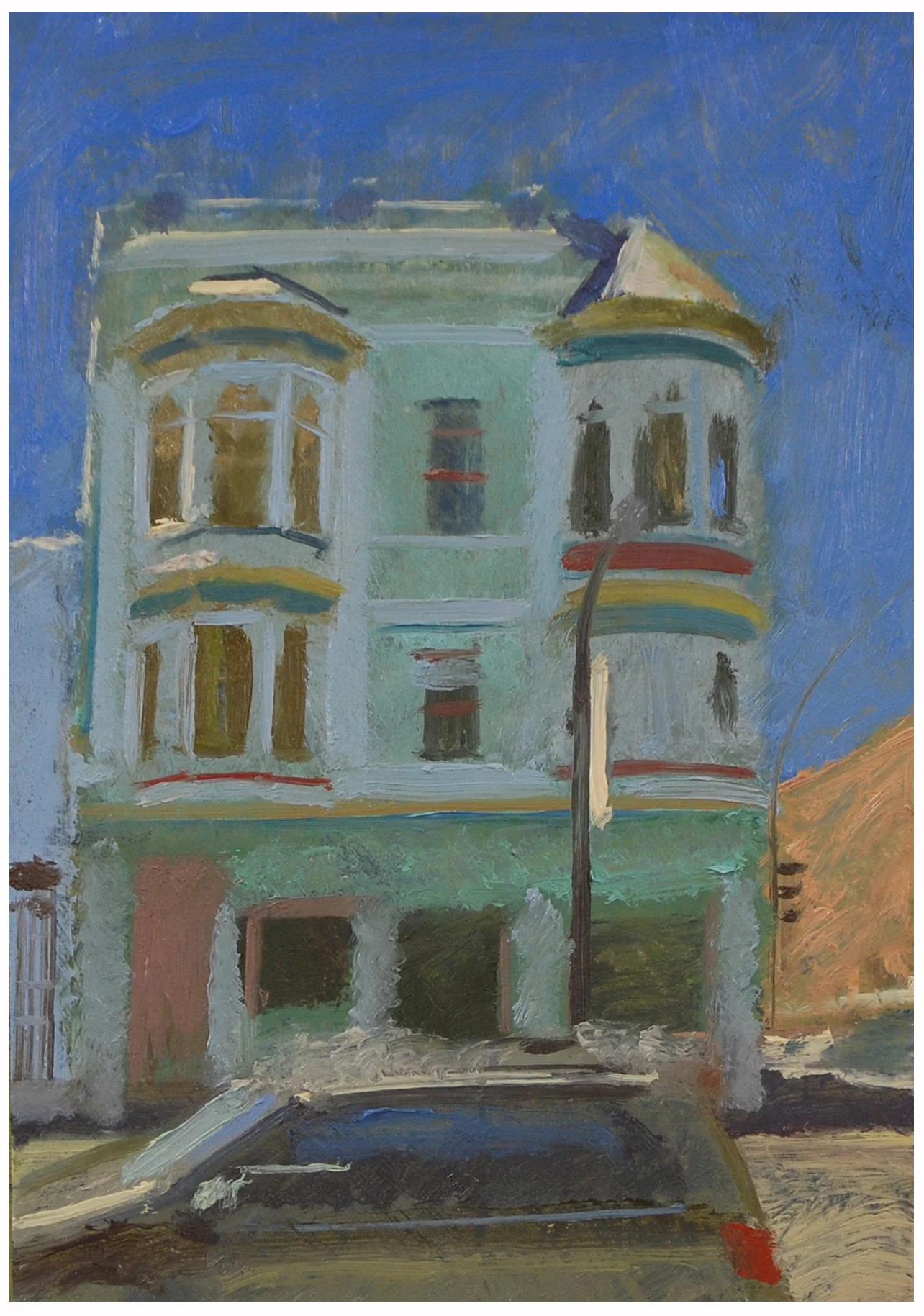 9th and J, Facing South. Oil on linen. 2014. 6 x 10 inches.