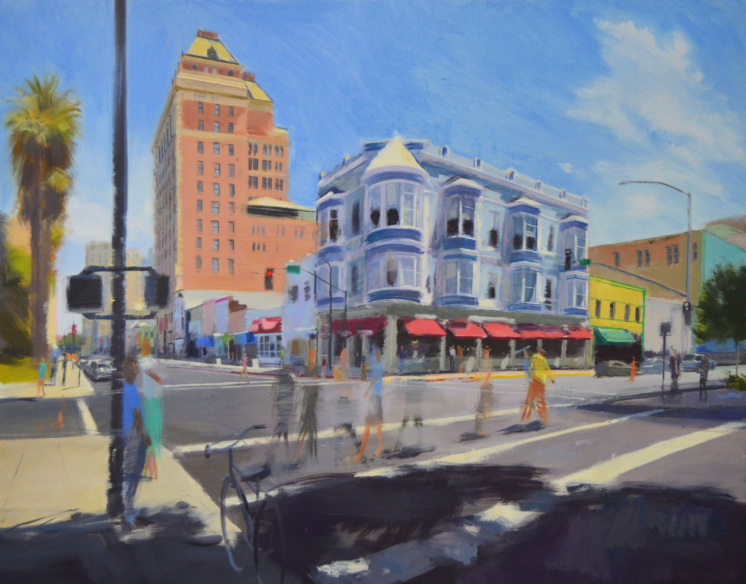 9th and J Streets Oil on linen. 2015. 43 x 60 inches