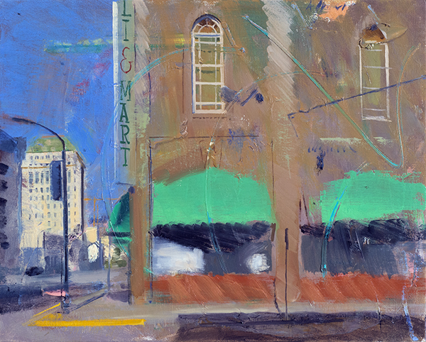12th and J Streets No. 1. Oil on linen. 2016. 16 x 20 inches.