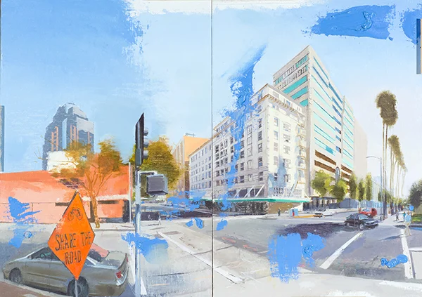7th and L Streets. Oil on linen. 2015. 24 x 16 inches.