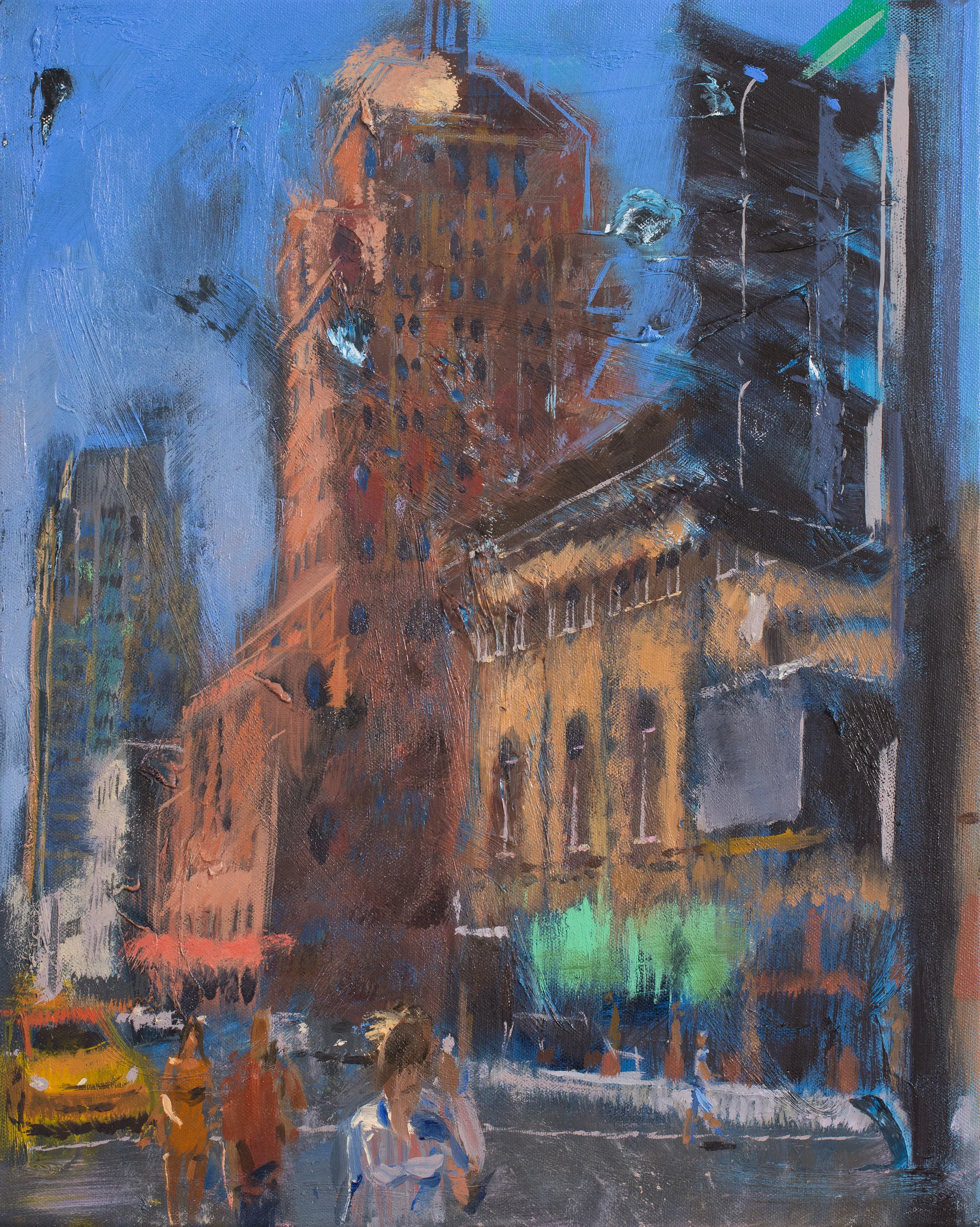 12th and J Streets, Facing West. Oil on canvas. 2017. 16 x 20 inches.