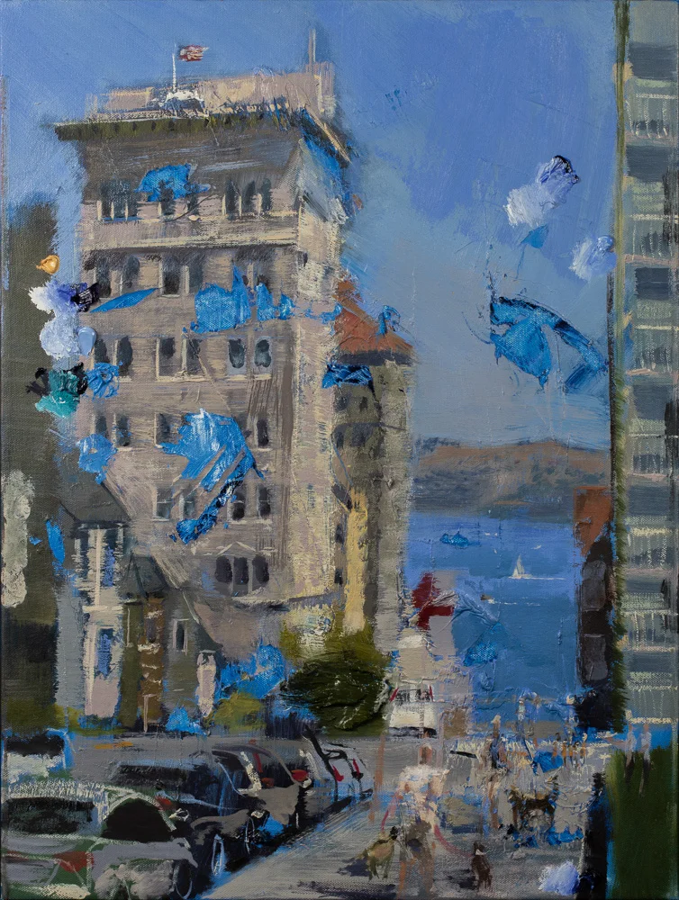 Laguna and Clay Streets, San Francisco. Oil on canvas. 2018. 24 x 18 inches.