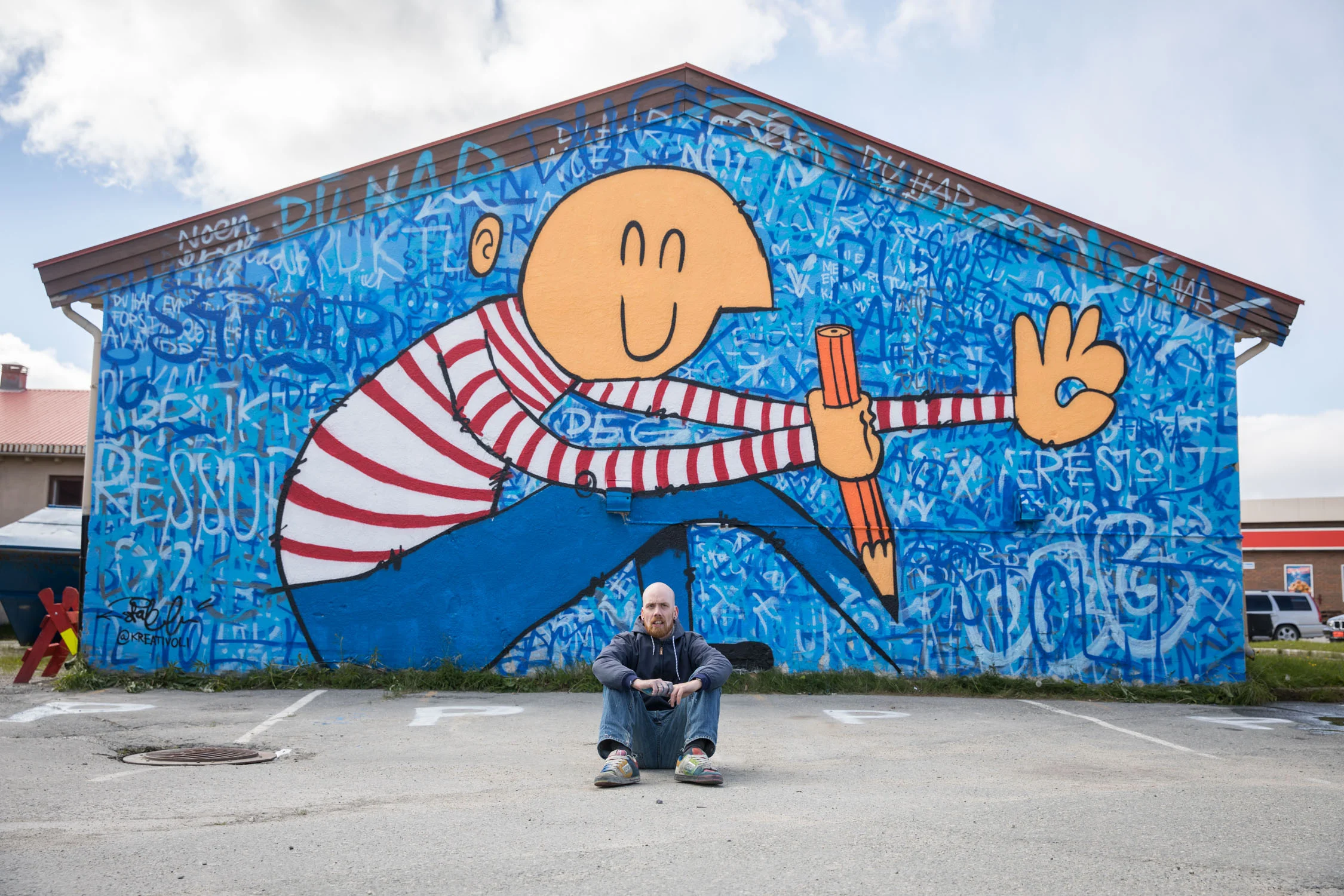 Som en bonus malte jeg på noen parkerings P'er også. hehe.