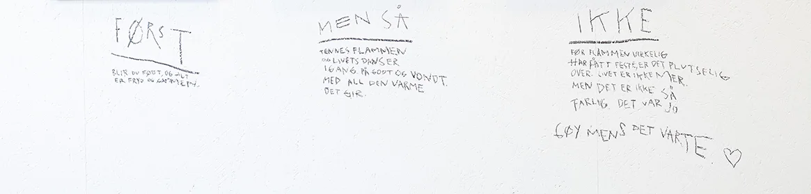 Titler på tre bilder som sammen blir en liten statement.