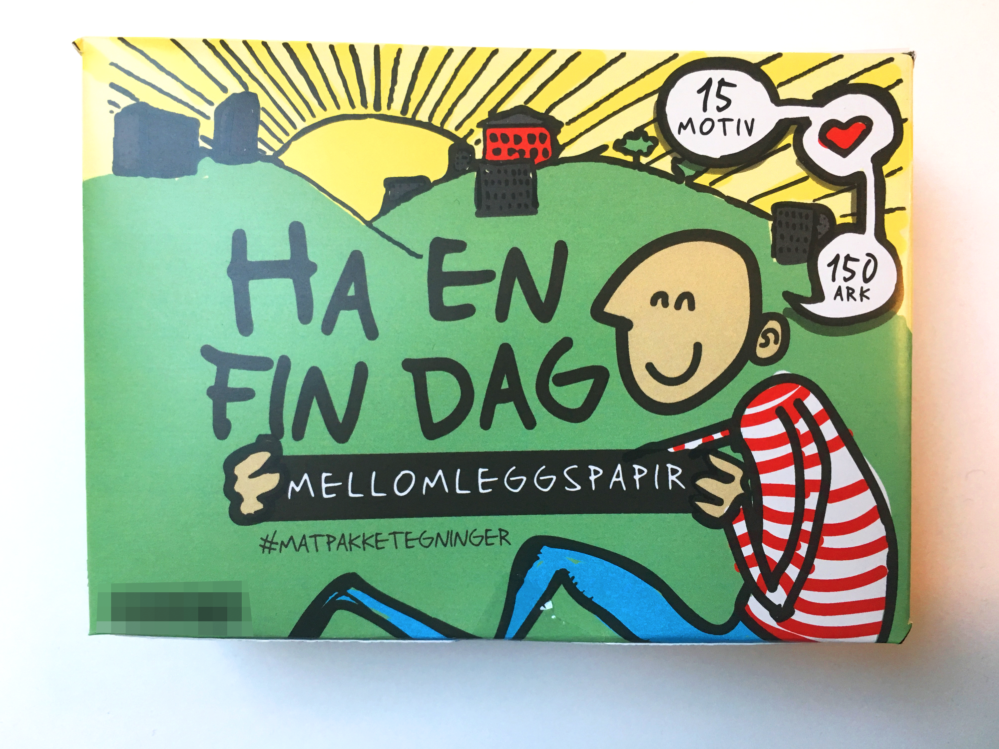 Skisse til pakningsdesignet. Jeg har sensurert butikkjedelogoen, for jeg vil ikke oute noen.&nbsp;