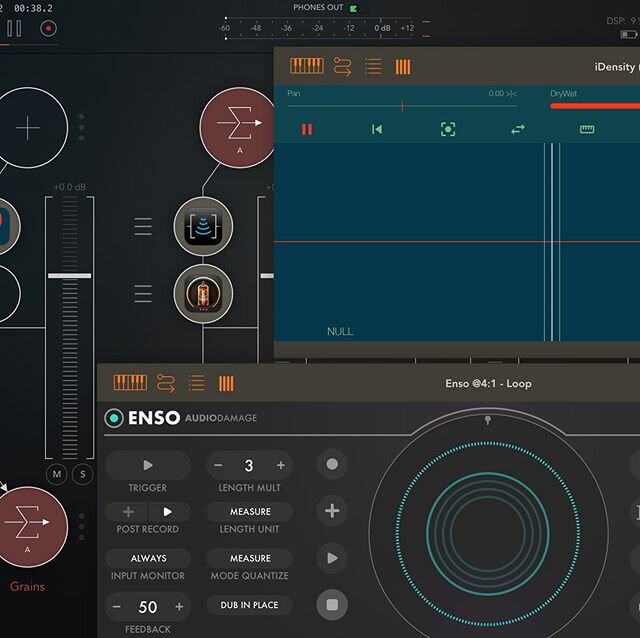anybody else used iDensity or Enso looper on the ipad? 
doing some crazy routing on the ipad here: guitar into AUM, split into 1) granular synthesis in iDensity, and 2) looped in Enso, then send to Bias:FX. will upload sounds soon!

#ios #iosmusic #i