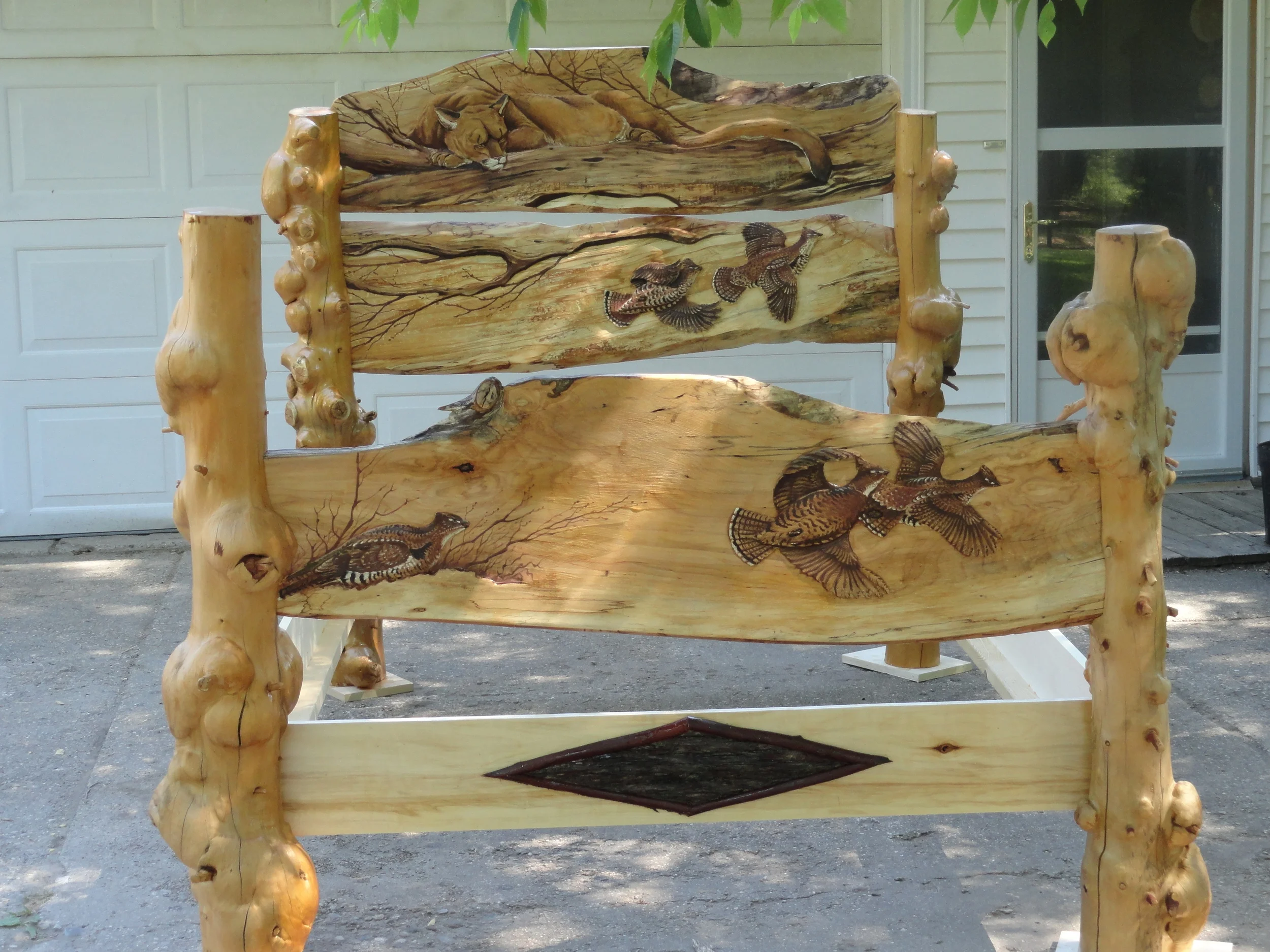 Custom made log bed