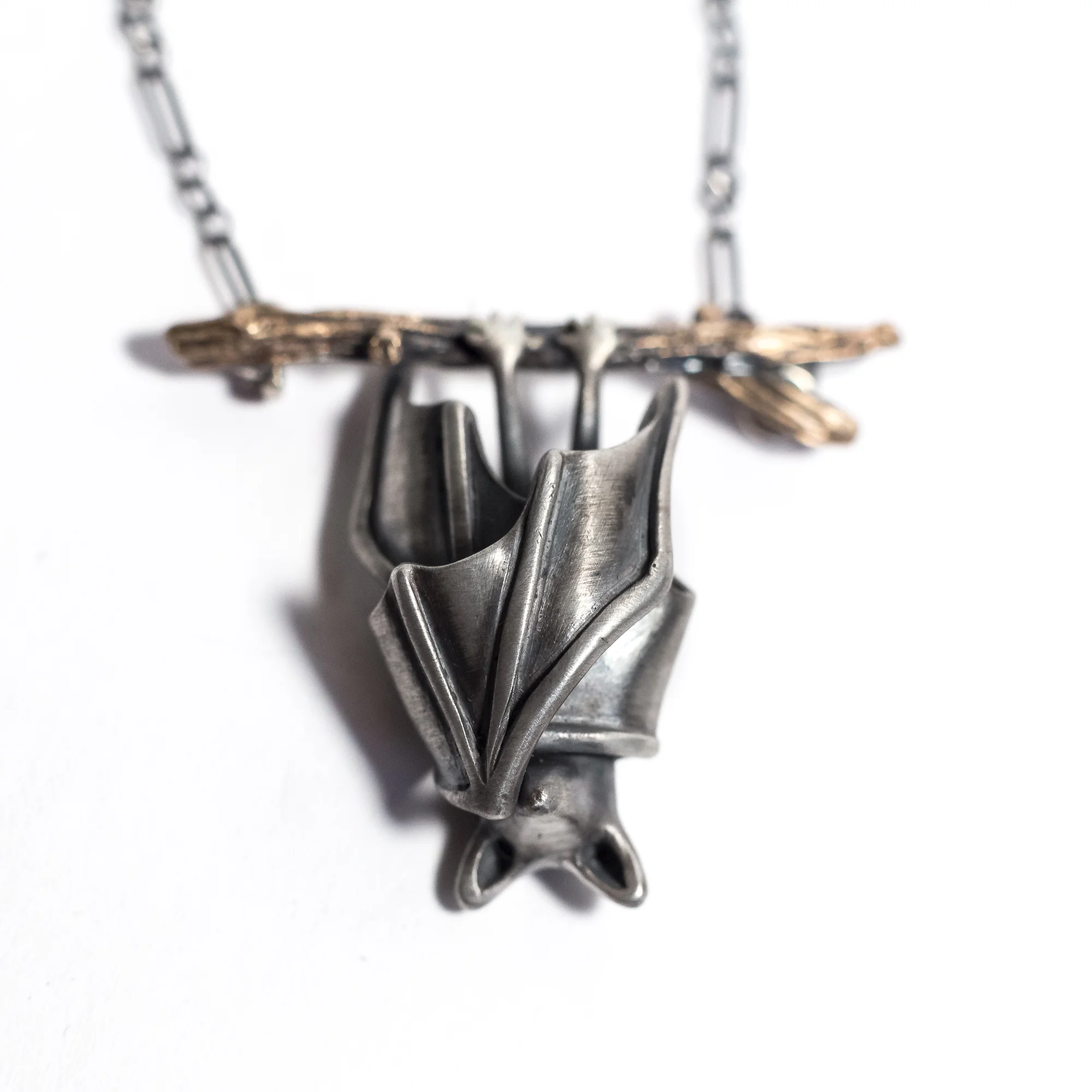 Sleeping Bat Necklace