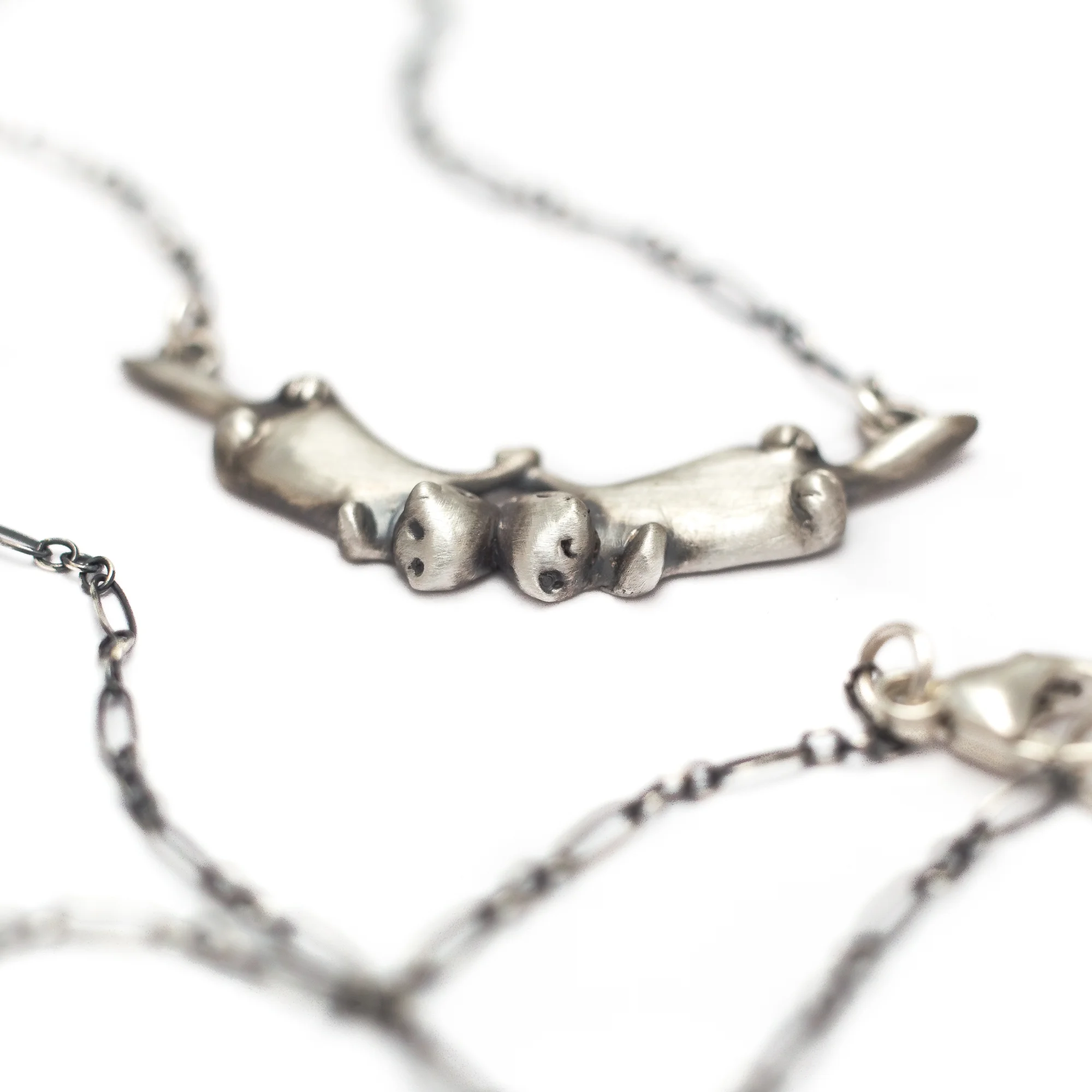 Otter couple necklace