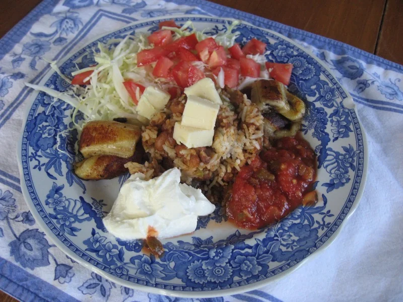 One of Jenny's favorite dishes from Nicaragua, gallo pinto.
