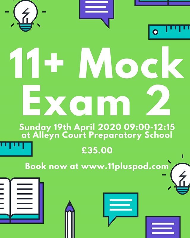 Our mock exams are available to book now at https://www.11pluspod.com/book-now. We have 7 unique CSSE style mock exams being held between March and September.
Each mock is written by us and consists of an English paper (comprehension, applied reasoni