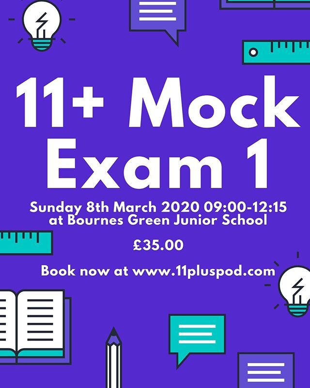 Our mock exams are available to book now at https://www.11pluspod.com/book-now. We have 7 unique CSSE style mock exams being held between March and September.
Each mock is written by us and consists of an English paper (comprehension, applied reasoni