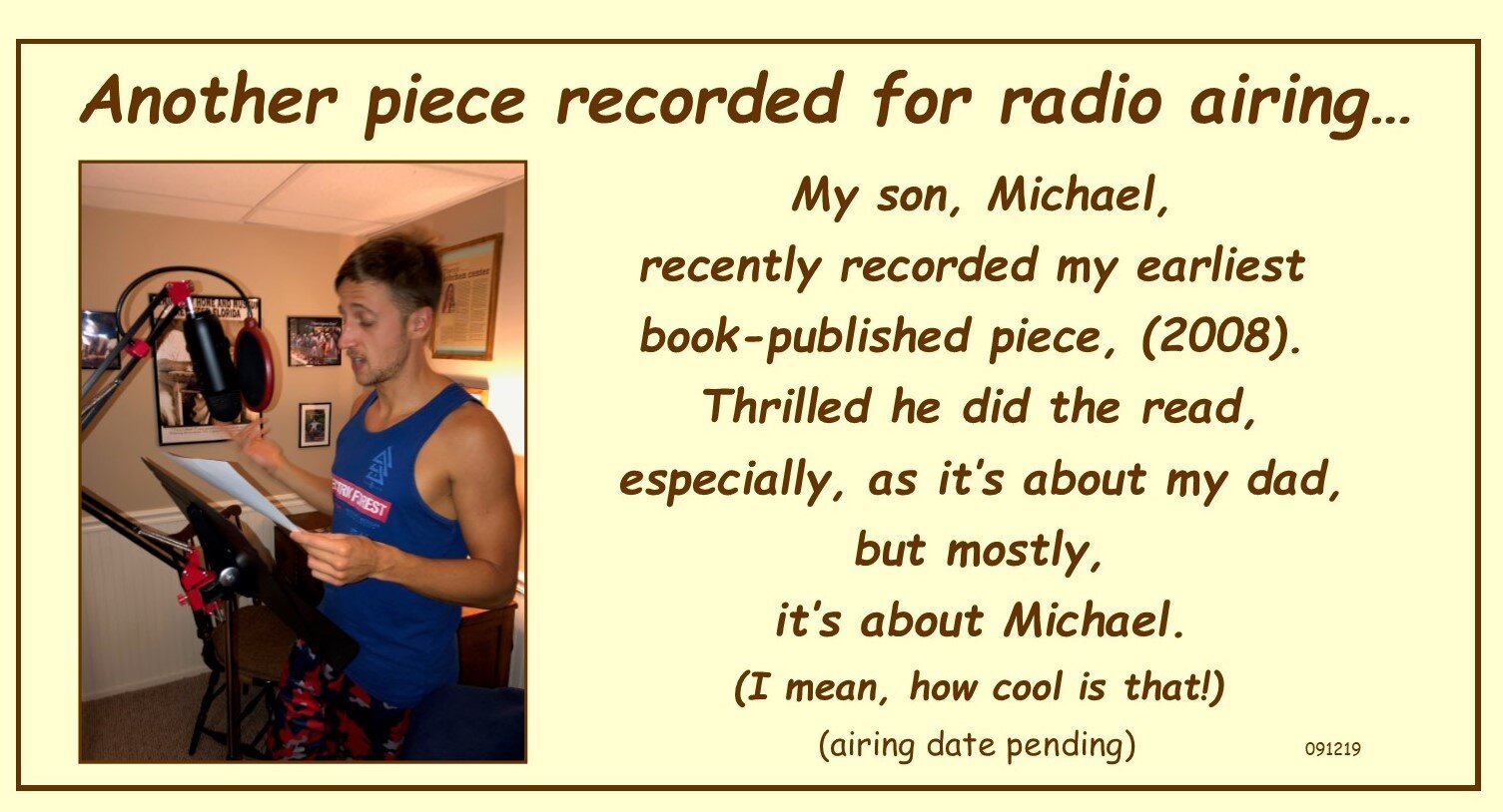 Michael recording kiss piece 090719.jpg