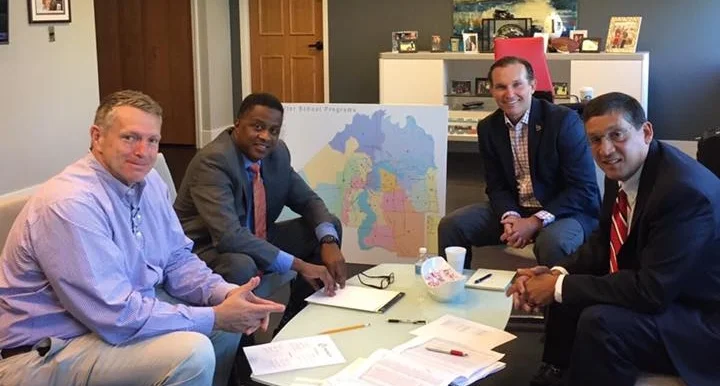 Left: Mayor Lenny Curry; CM: Reggie Brown; Right: BGCNF CEO, Paul Martinez