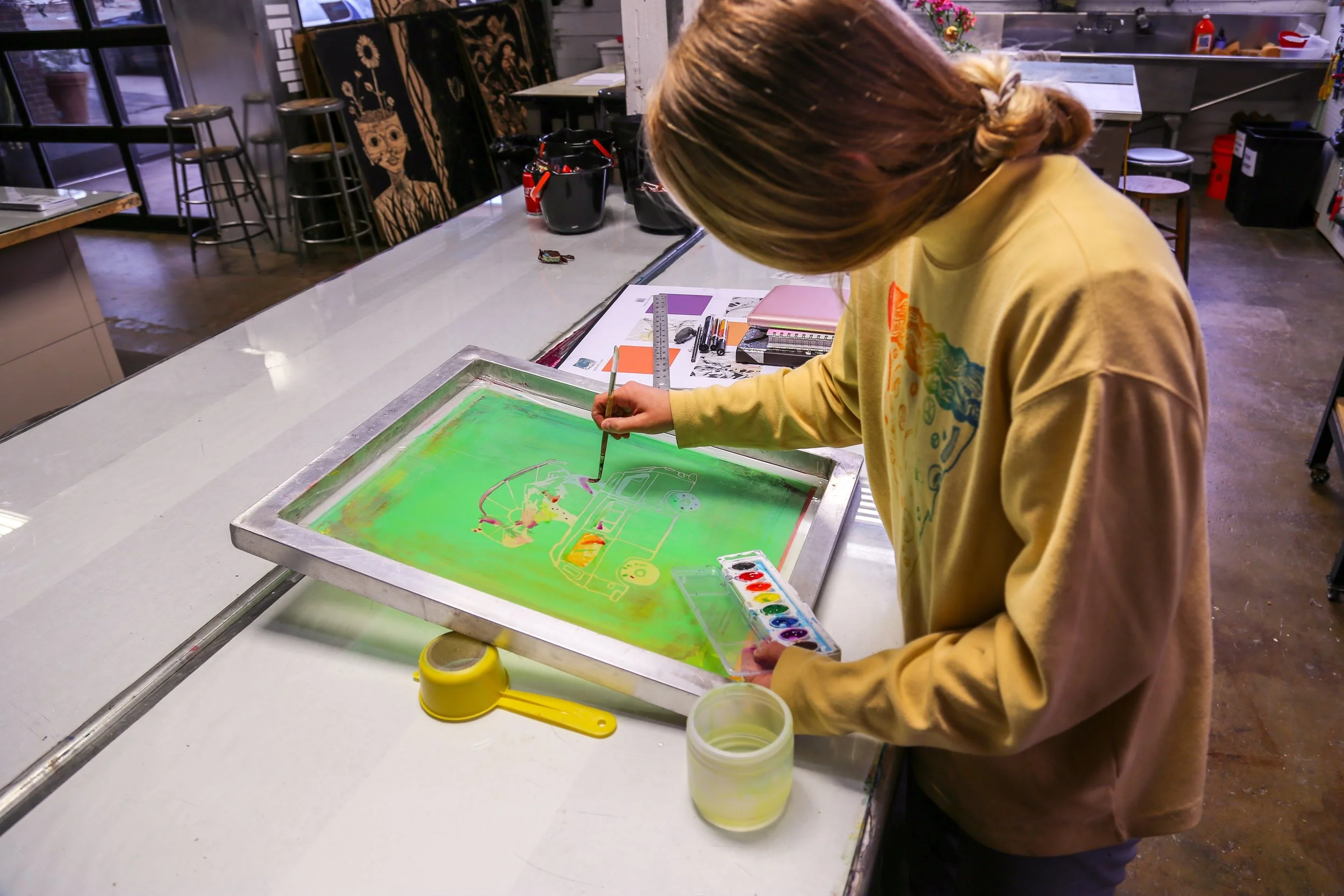 Watercolor Screen Printing